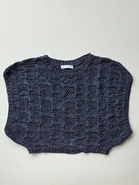 Nicole Farhi Blue Knit Linen Vest